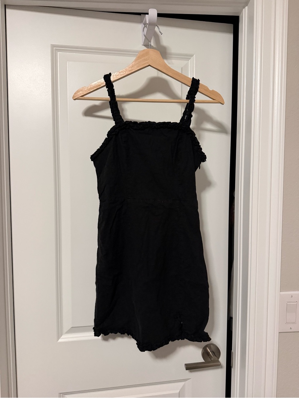 Urban Outfitters Black Mini Dress with Ruffled Straps